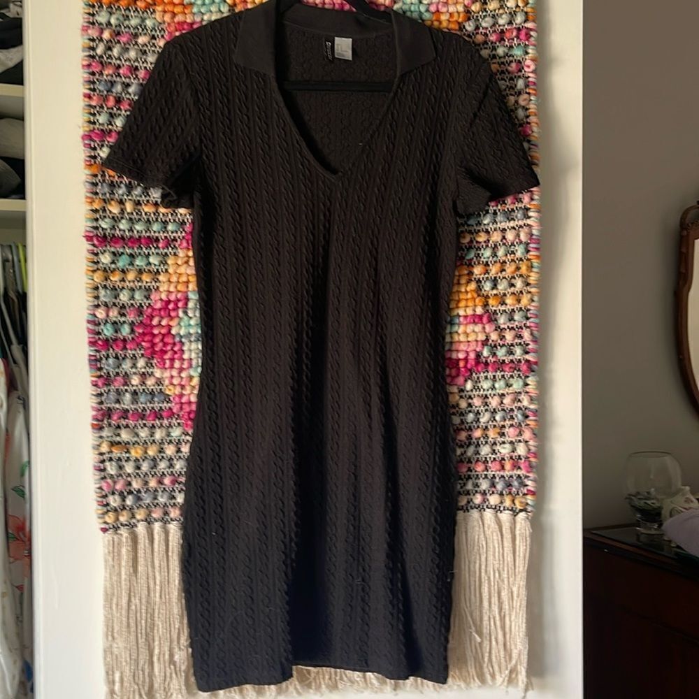 Cute black cable knit dress by Divided. Great with sneakers